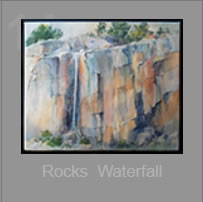 Rocks and Waterfall